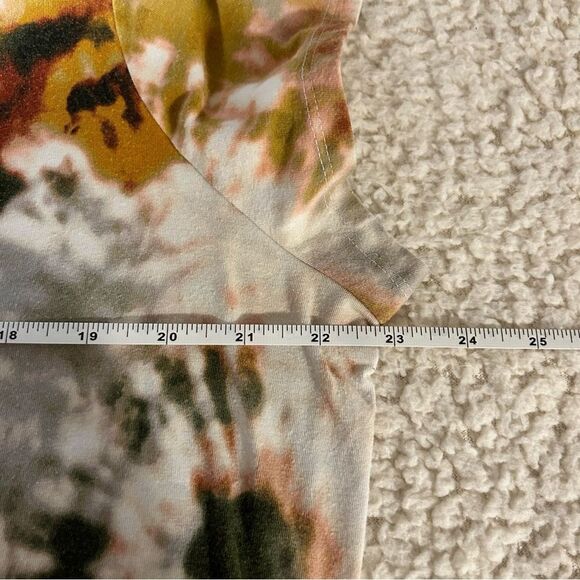 Simply Vera-Vera Wang Women’s Tie Dye Blouse Top Peplum Hem White Green XL - Picture 7 of 12